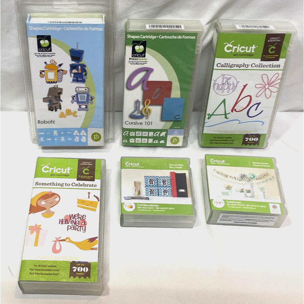 Cricut Lot 6 Mixed Cartridges Sets